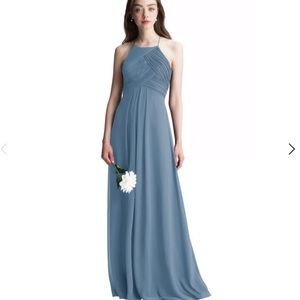 Slate blue bridesmaid dress